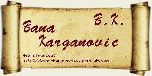 Bana Karganović vizit kartica